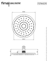 MEDIDAS ROCIADOR DUCHA ABS 25cm FIMA-CARLO FRATTINI